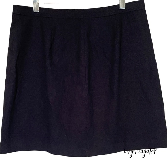 J Crew Factory NWT Navy Blue Linen Blend A-Line Knee Length Button Pocket Skirt - Picture 5 of 11
